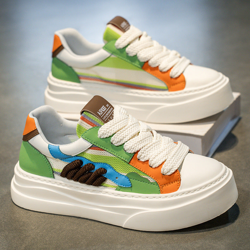 Damen Modische Plateau Sneakers mit einzigartigem Farbmuster R&B