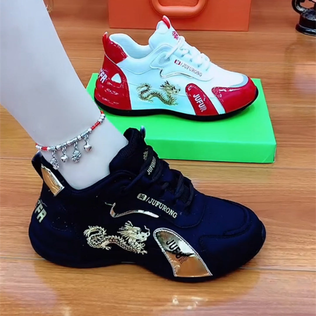 Damen Sportliche Sneakers mit trendigem Drachenmuster R&B