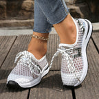 Damen Atmungsaktive Sneaker mit flexibler Netzstruktur und rutschfester Profilsohle R&B