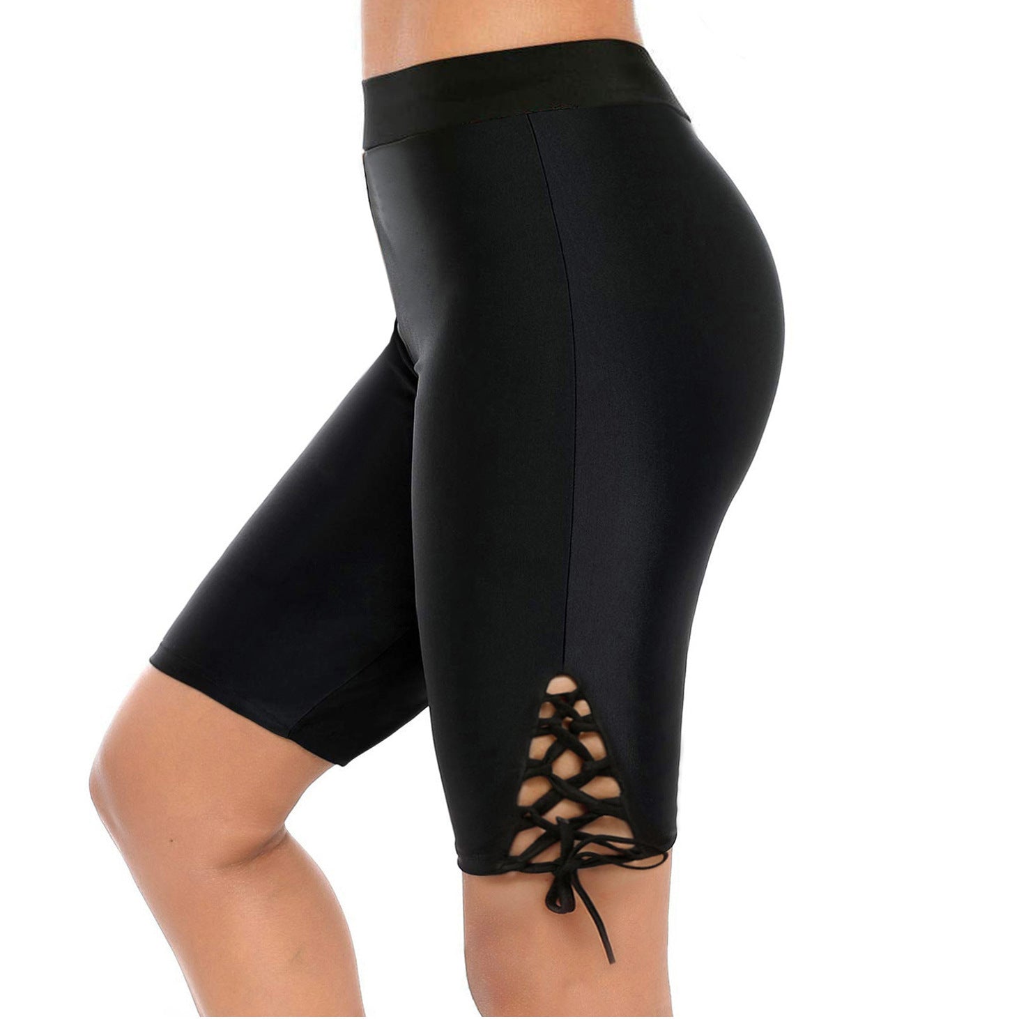 Damen Sportliche Radlerhose mit dekorativen Schnürdetails R&B
