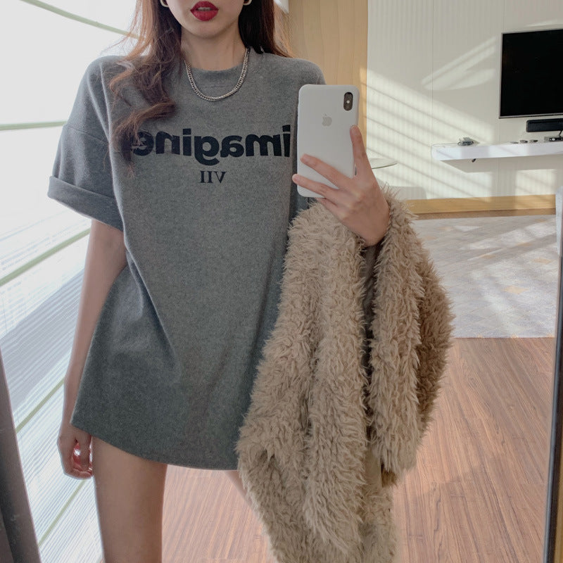 Damen Bequemes Oversized T-Shirt mit kreativem Print und lässigem Schnitt