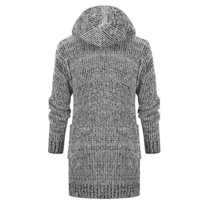 Damen Strickjacke mit Kapuze und seitlichen Taschen