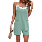 Damen Freizeit Jumpsuit mit breiten Trägern und praktischen Taschen R&B