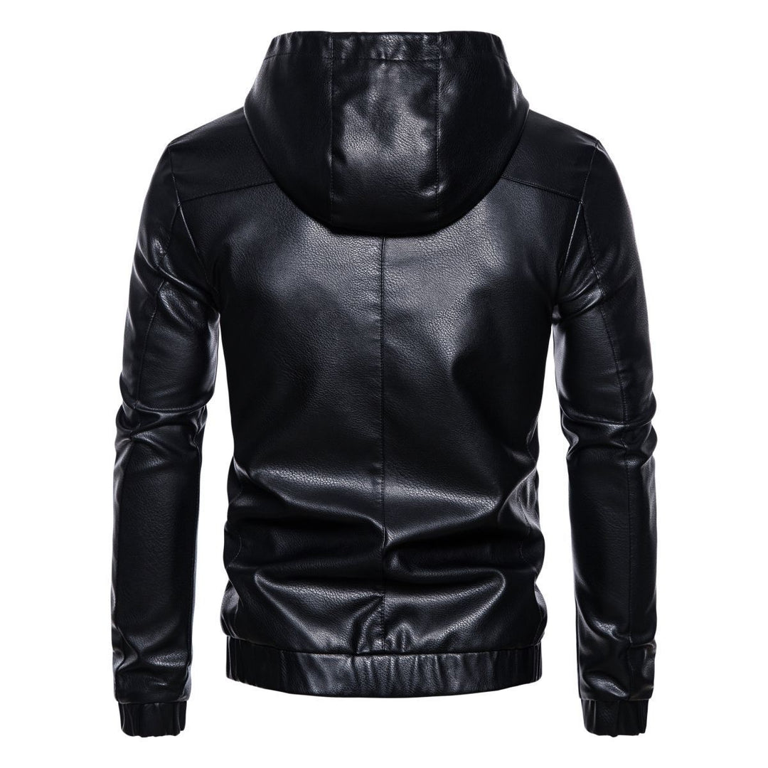 Herren Kunstlederjacke mit praktischem Kapuzen Design und sportiven Details R&B