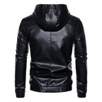 Herren Kunstlederjacke mit praktischem Kapuzen Design und sportiven Details