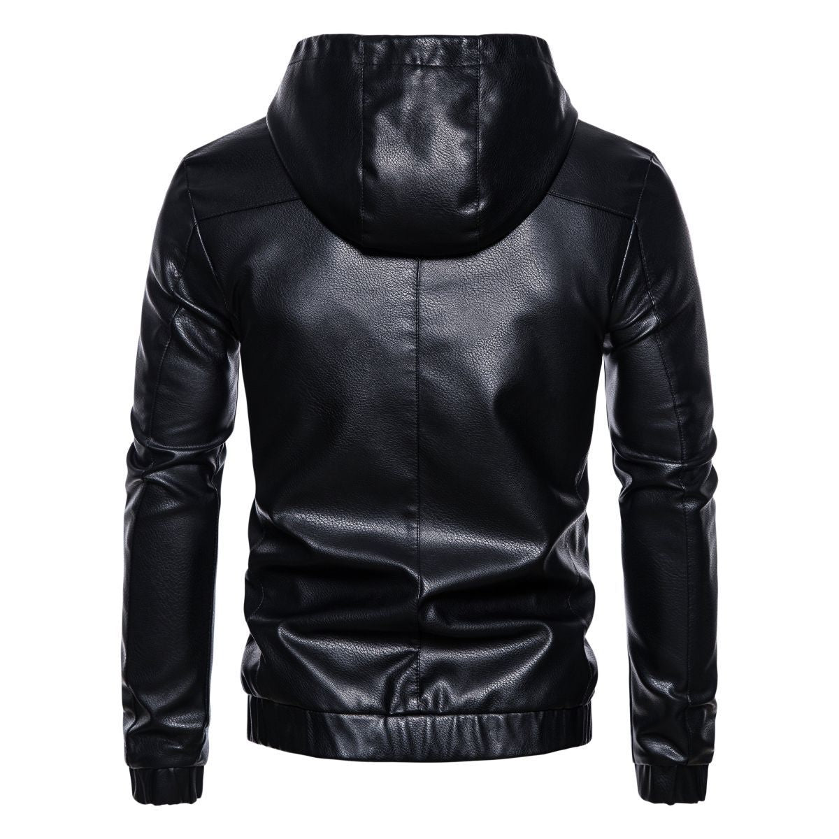 Herren Kunstlederjacke mit praktischem Kapuzen Design und sportiven Details