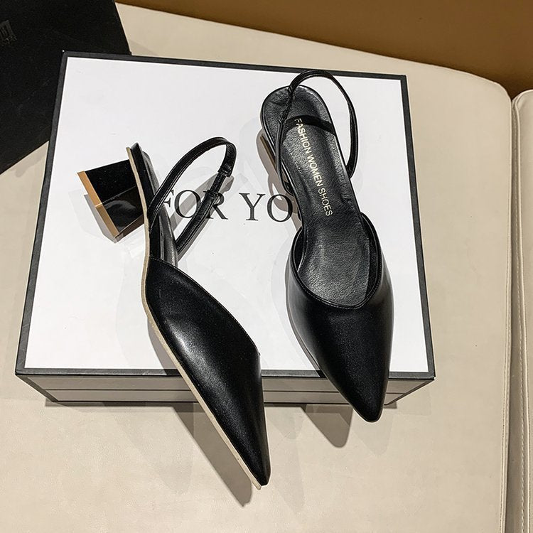 Damen Elegante Sling-Pumps mit spitzer Kappe und modischem Absatz R&B