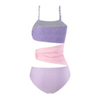 Damen Cut-Out Badeanzug mit schimmerndem Effekt und verstellbaren Trägern R&B