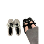 Damen modische Ballerinas mit floralem Dekor und Veloursdetails R&B
