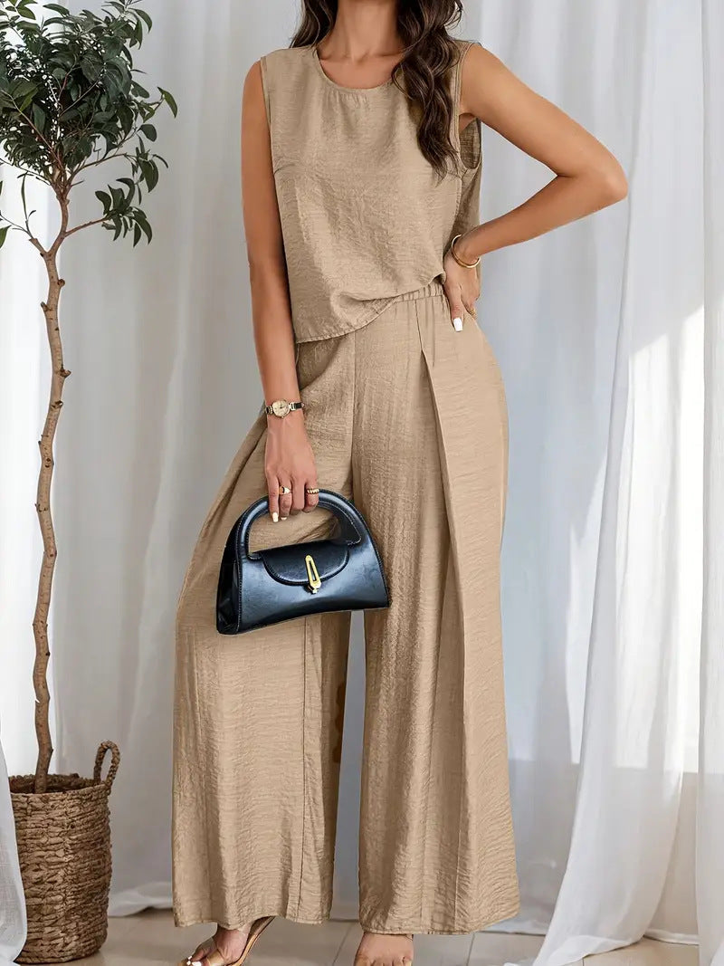 Damen weiches Oberteil und elegante weite Hose R&B