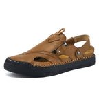 Herren Atmungsaktive und bequeme Leder-Sandalen mit verstellbarem Riemensystem R&B