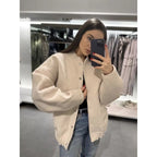 Damen coole Oversize-Jacke aus weichem Wollmix R&B