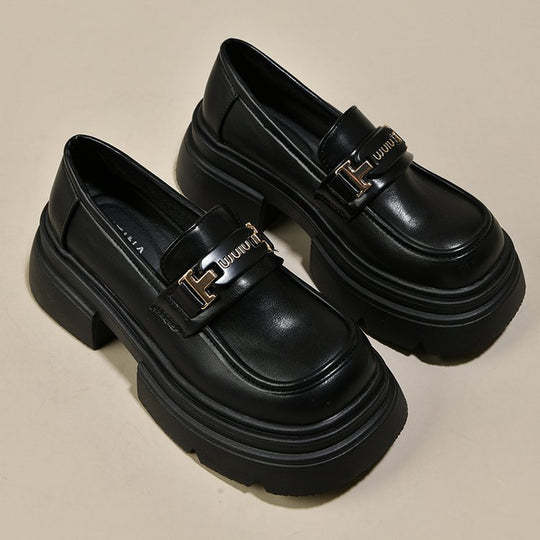 Damen modische Plateauschuhe mit dekorativer Schnallenverzierung und rutschfester Sohle R&B