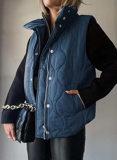 Gesteppte Weste Damen mit Kapuze und Reißverschluss