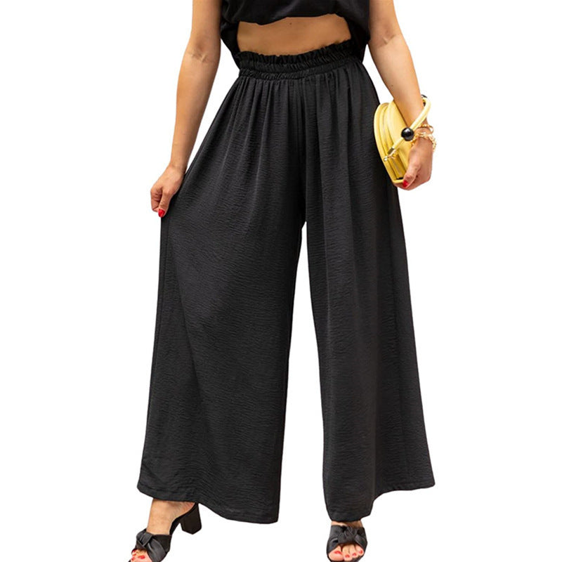 Damen Weite Palazzo-Hose mit elastischem Bund R&B