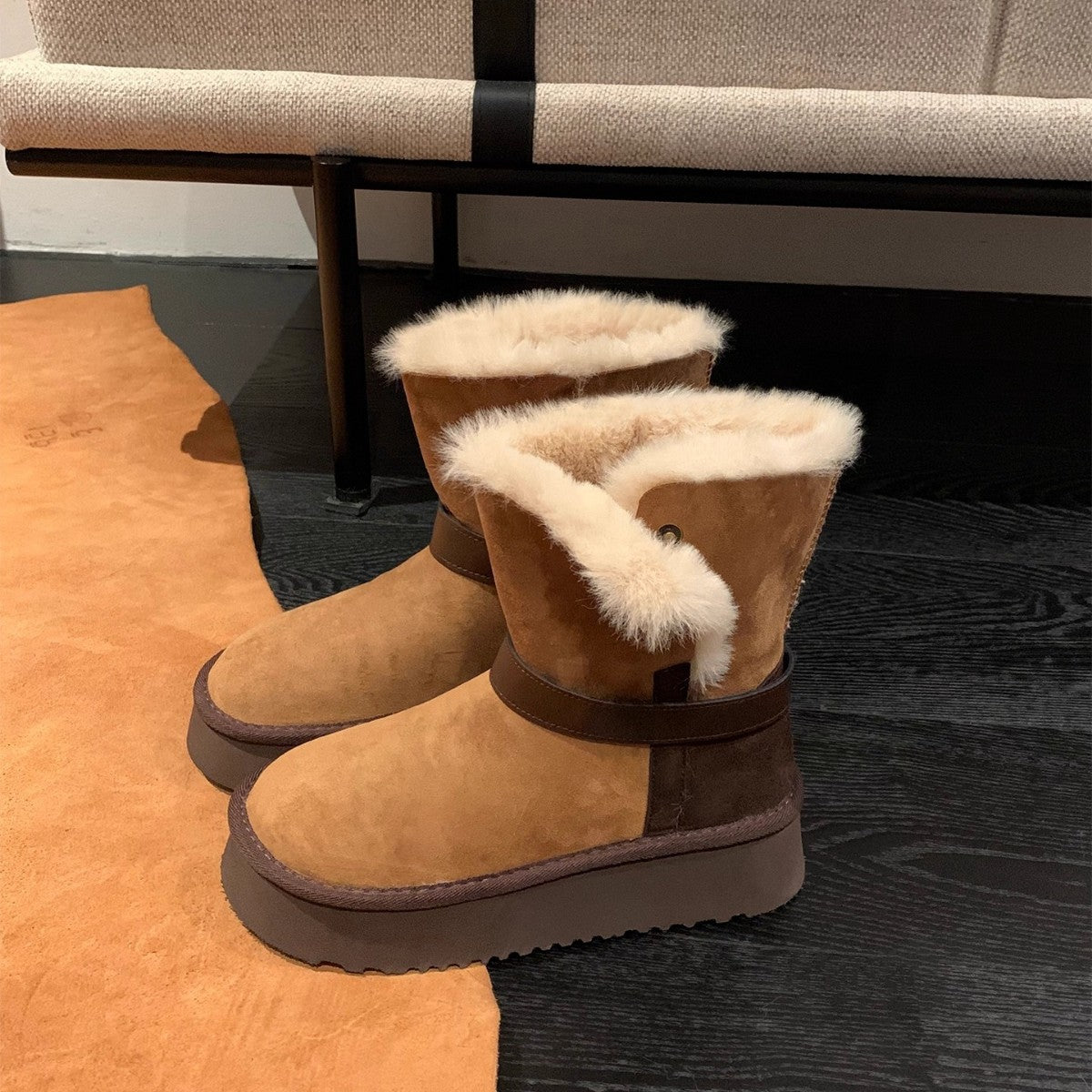 Damen kuschelige Winterstiefel mit warmem Futter und stylishen Details R&B
