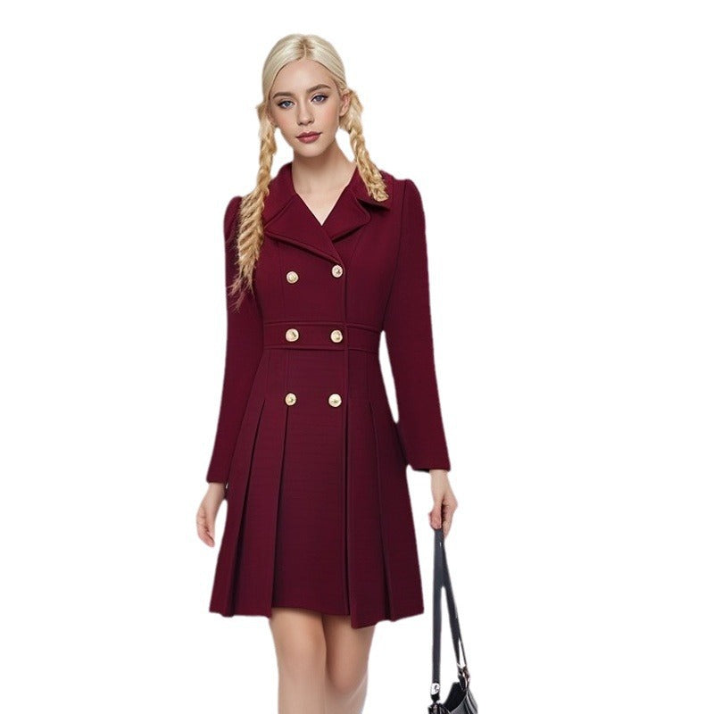 Damen Eleganter Doppelreiher-Kleidermantel R&B