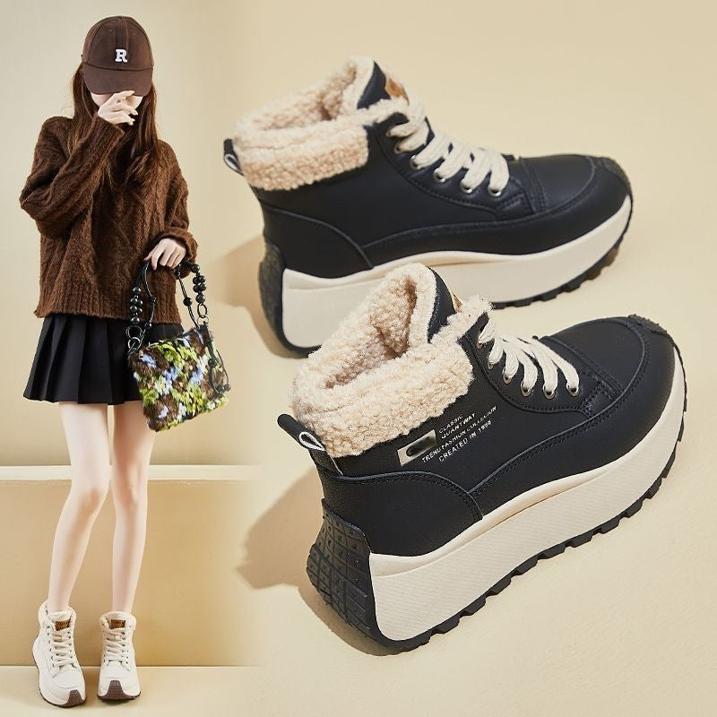 Damen warme Winterboots mit dickem Fleece-Futter und rutschfester Profilsohle R&B