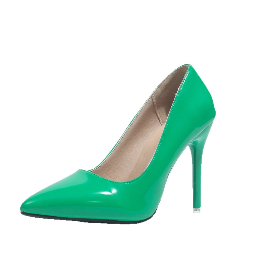 Damen spitze High Heel Pumps mit glänzendem Finish R&B