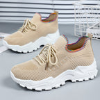 Damen Bequeme Lauf-Sneaker mit elastischem Strickdesign und rutschfester Sohle R&B