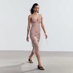 Damen Elegantes Glitzer-Maxikleid mit V-Ausschnitt und floralen Applikationen