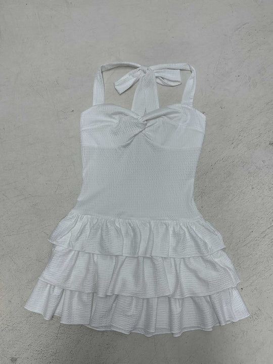 Damen Sommerliches Tüllkleid mit verstellbaren Spaghettiträgern und Rüschendetails R&B