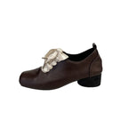 Damen elegante Schnürschuhe im Retro-Stil mit dekorativen Schleifen R&B