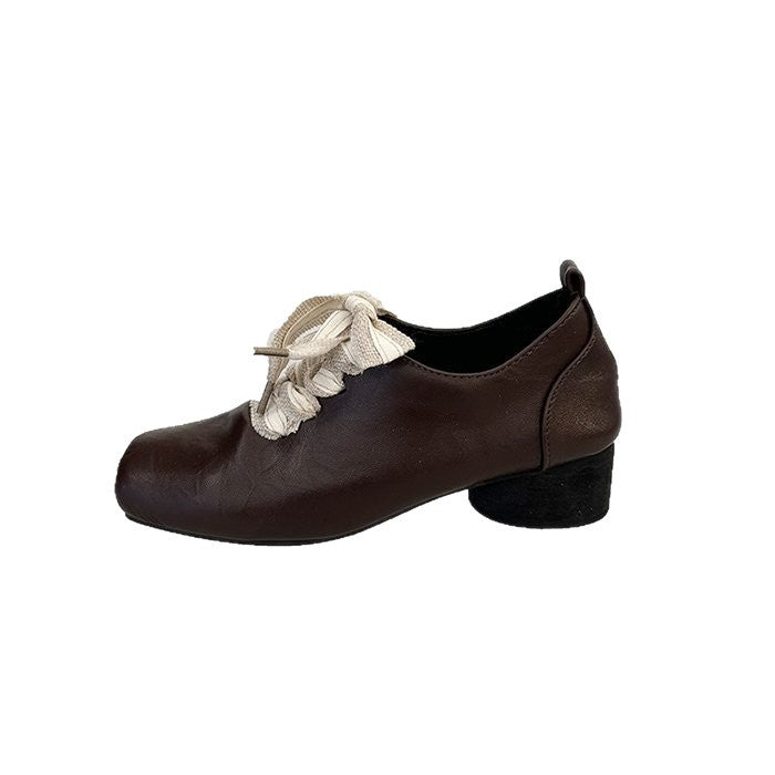 Damen elegante Schnürschuhe im Retro-Stil mit dekorativen Schleifen R&B