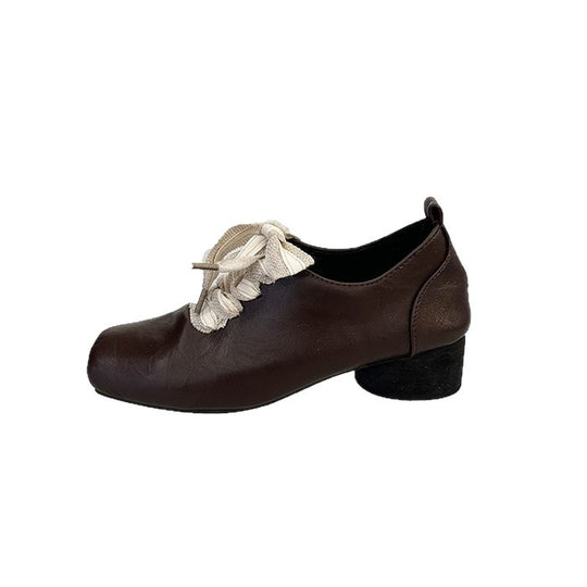 Damen elegante Schnürschuhe im Retro-Stil mit dekorativen Schleifen R&B