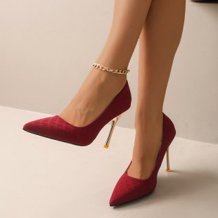Damen spitze Stiletto-Pumps mit funkelndem Goldabsatz R&B