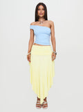 Damen asymmetrischer Maxi-Rock mit fließendem Stoff und elegantem Bund R&B