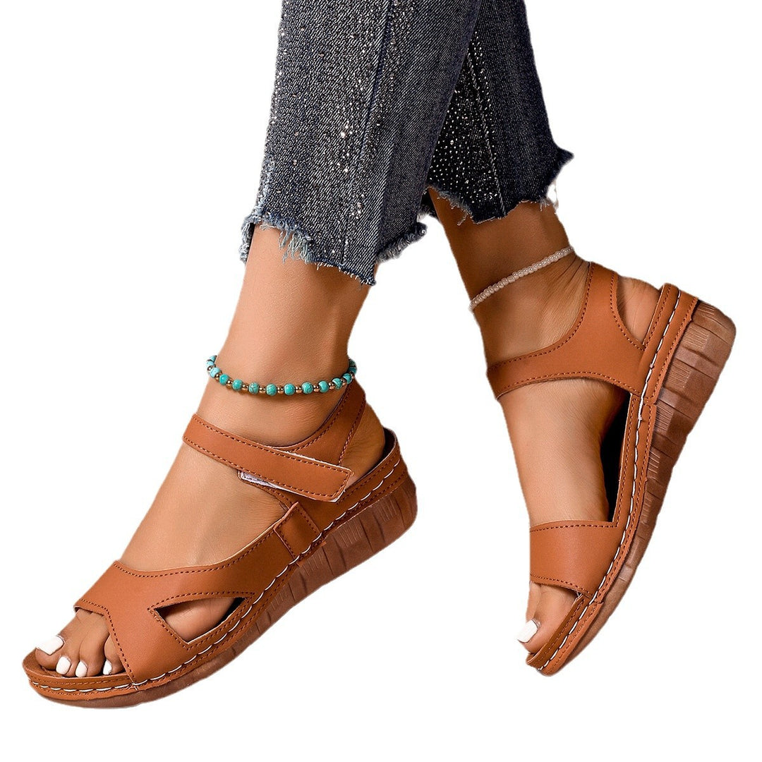 Damen lässige Riemchensandalen mit modischem Cut-Out-Design und komfortablem Fußbett R&B