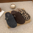 Damen Clogs aus hochwertigem Wollfilz mit dekorativen Schnallenapplikationen R&B