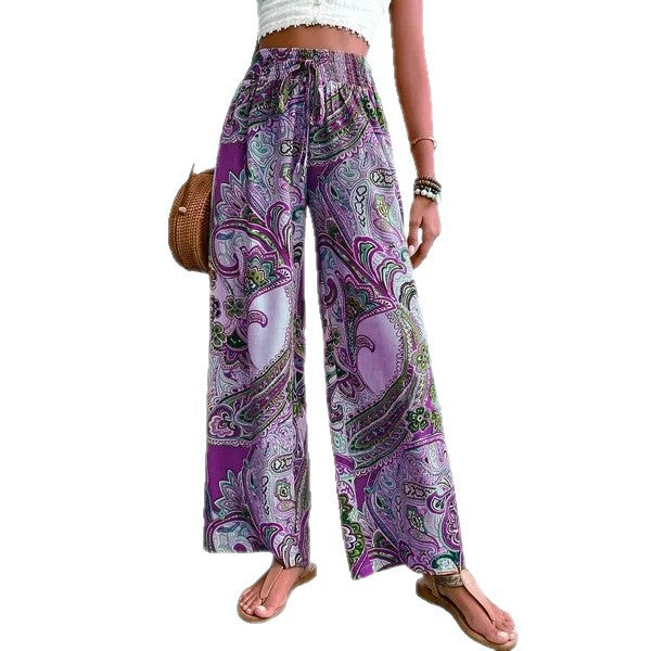 Damen Weite Hosen mit paisley Muster R&B