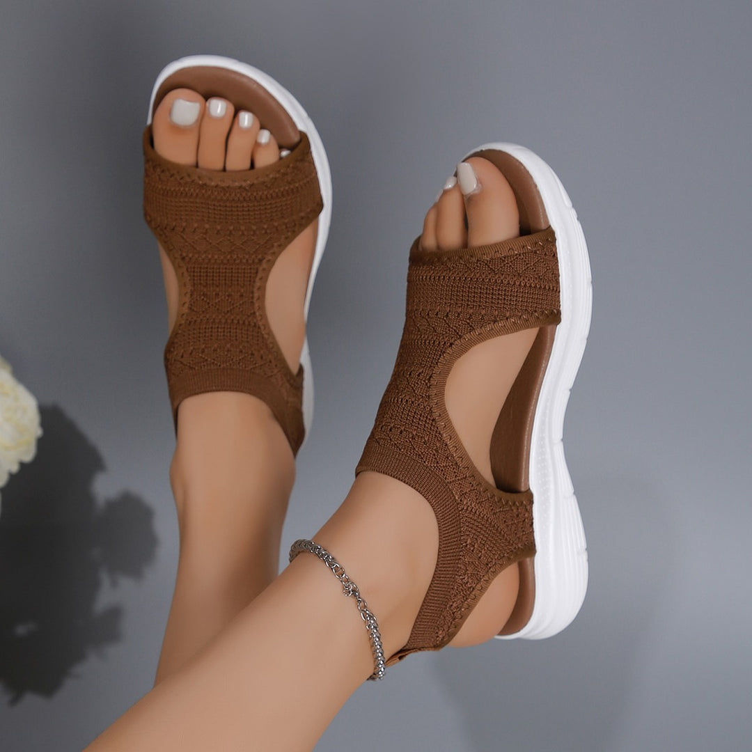 Damen Komfortable elastische Sandalen mit atmungsaktiver Oberflächenstruktur R&B