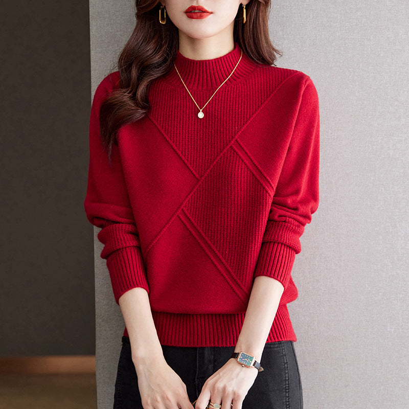 Damen eleganter Pullover mit strukturiertem Rippdesign R&B