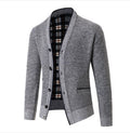 Herren eleganter Strickcardigan mit Karomuster R&B