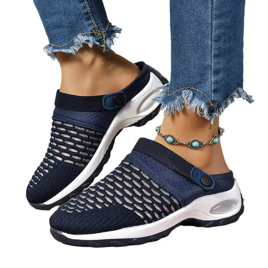 Damen Atmungsaktive Slip-On Freizeitschuhe mit elastischem Riemen R&B