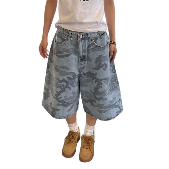 Damen Cargoshorts mit weitem Schnitt und modischem Camouflage-Muster R&B