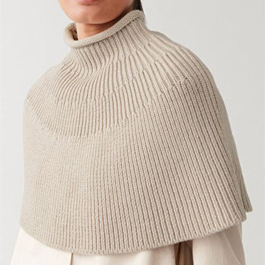 Damen Stricktop mit hohem Kragen und Wellenstruktur R&B