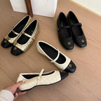 Damen Elegante Ballerinas mit Komfort-Sohle und stylischem Riemen R&B