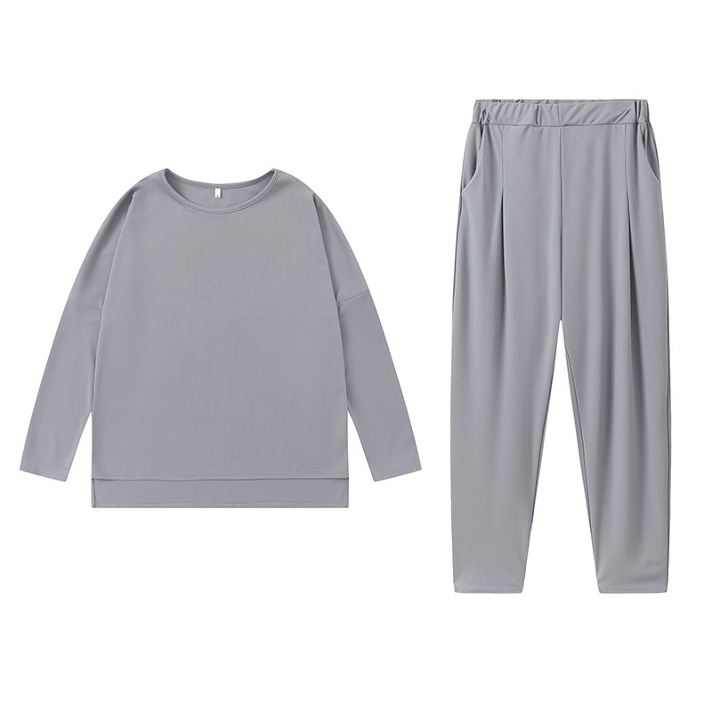 Damen Sportliches Sweat-Outfit mit elastischem Bund und geräumigen Taschen R&B