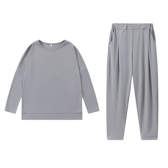 Damen Sportliches Sweat-Outfit mit elastischem Bund und geräumigen Taschen R&B