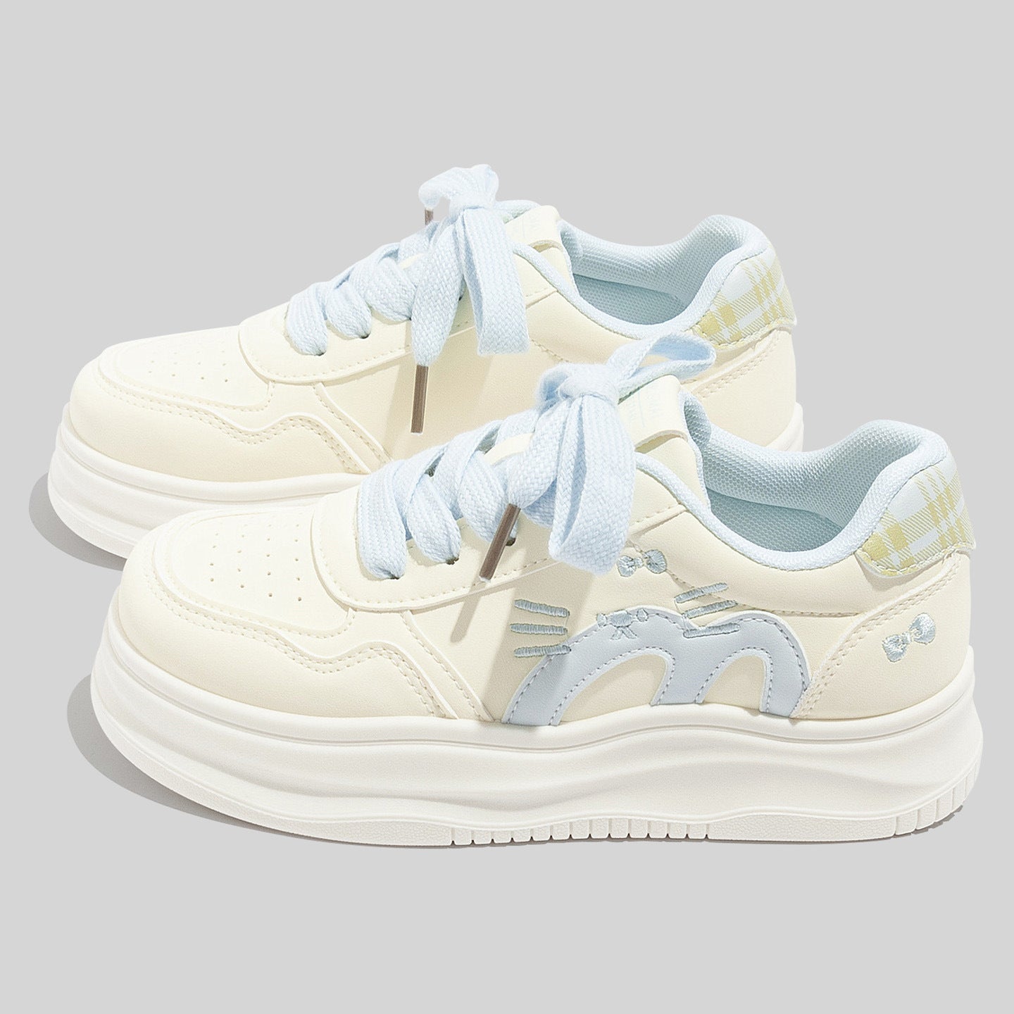 Damen Sportliche Sneakers mit verspieltem Katzenmotiv und weichem Innenfutter