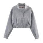 Damen cropped Wolljacke R&B