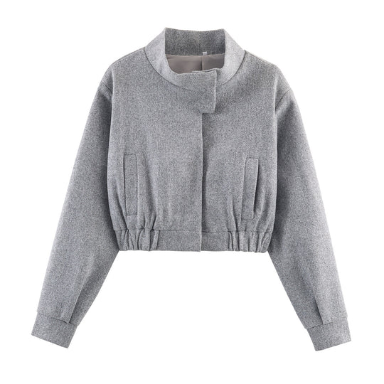 Damen cropped Wolljacke R&B