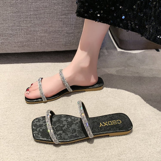 Damen modische Riemensandalen mit funkelnden Akzenten R&B