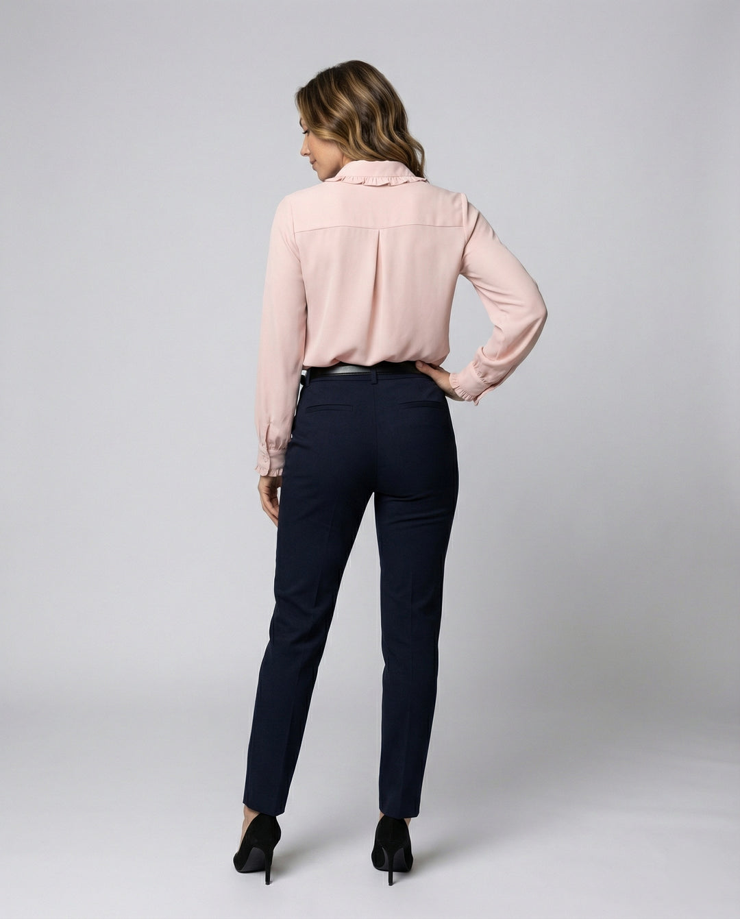 Damen Bluse Mitraffinierten Rüschendetails und Eleganten Ärmeln R&B