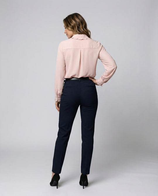Damen Bluse Mitraffinierten Rüschendetails und Eleganten Ärmeln R&B