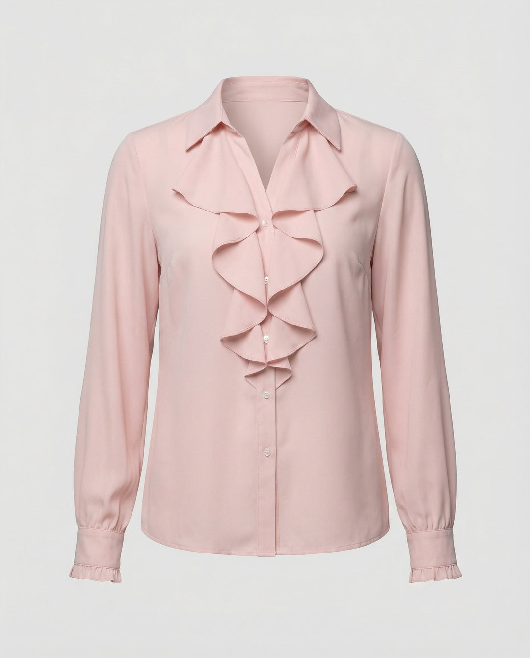 Damen Bluse Mitraffinierten Rüschendetails und Eleganten Ärmeln R&B